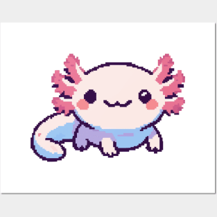 Cute Pixel Axolotl Posters and Art